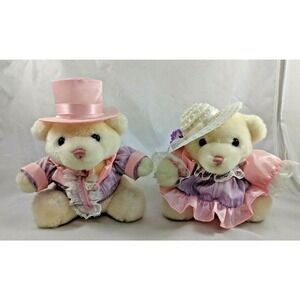 Bride Groom Bear Plush Tux Dress Hat 8 Inch Tb Trading Co Stuffed Animal toy
